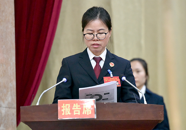 富宁县人民检察院赵云萍检察长在全县"两会"上作报告